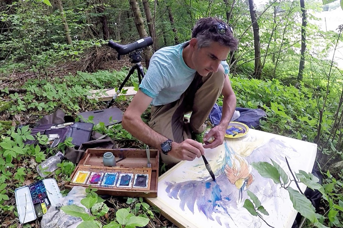 Laurent Willenegger malt hauptsächlich unter freiem Himmel und bei jeder Witterung. © Wildsideproductions (alle)